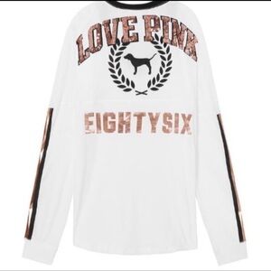 PINK Victoria's Secret White V-Neck Tee